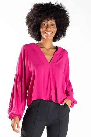 Blusa Dwz Decote V Manga Longa