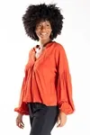 Blusa Dwz Decote V Manga Longa