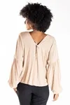 Blusa Dwz Decote V Manga Longa
