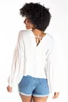 Blusa Dwz Decote V Manga Longa