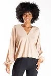 Blusa Dwz Decote V Manga Longa