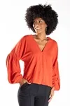 Blusa Dwz Decote V Manga Longa
