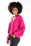 Blusa Dwz Decote V Manga Longa