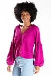 Blusa Dwz Decote V Manga Longa