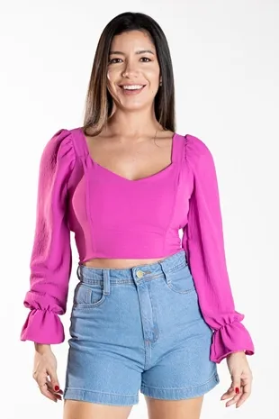 Cropped Dwz Com Manga Longa
