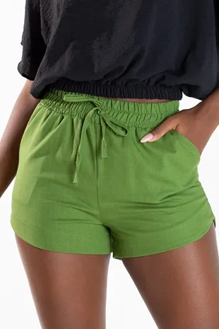 Short Dwz Linho Com Elastico