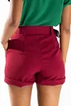 Short Dwz Com Cinto De Linho
