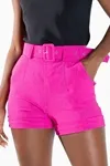 Short Dwz Com Cinto De Linho
