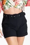 Short Dwz Com Cinto De Linho