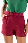 Short Dwz Com Cinto De Linho
