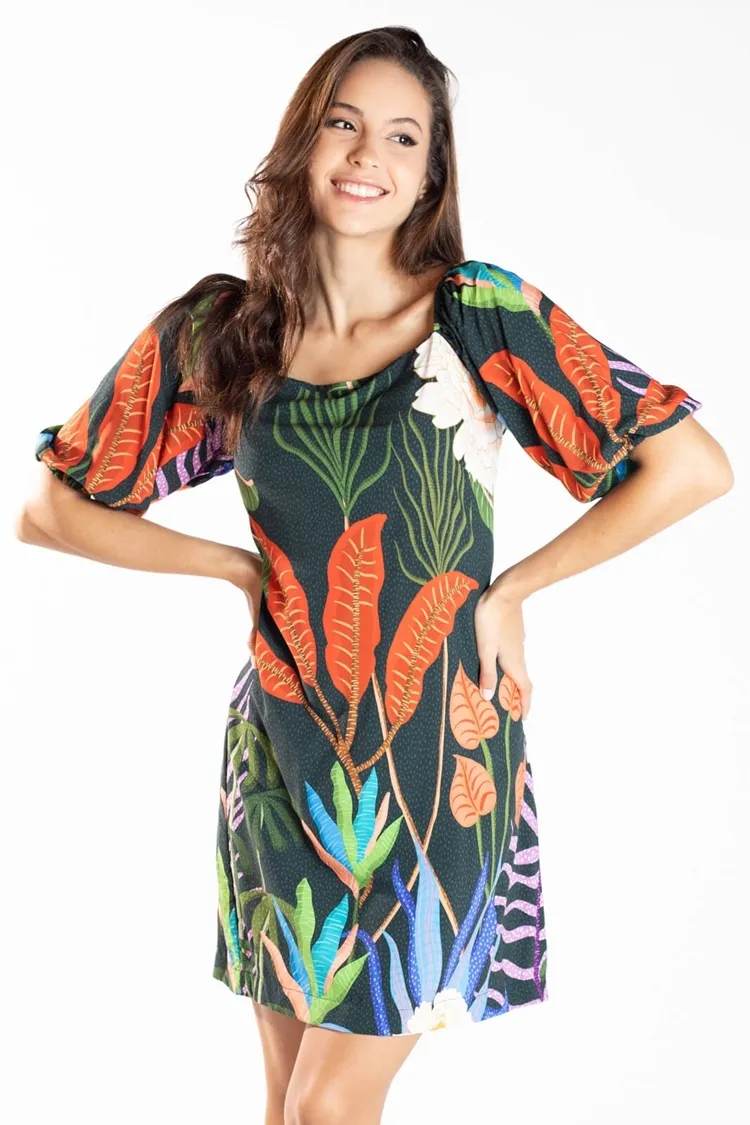 Vestido Dwz Curto Estampado Carol Mello