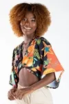 Cropped Dwz Estampado Com Manga