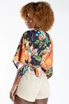 Cropped Dwz Estampado Com Manga