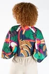 Cropped Dwz Estampado Com Manga