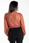 Cropped Dwz De Renda Com Manga Longa