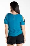Blusa Dwz Manga Curta Com Abertura