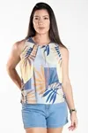 Regata Dwz Estampada Com Pregas