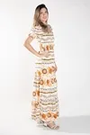 VESTIDO DWZ LONGO COM LASTEX ESTAMPADO