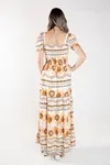 VESTIDO DWZ LONGO COM LASTEX ESTAMPADO