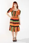 VESTIDO DWZ CURTO LASTEX ESTAMPADO