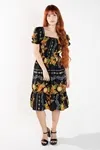 VESTIDO DWZ CURTO LASTEX ESTAMPADO