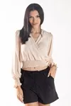 BLUSA DWZ MANGA LONGA TRASNPASSADA