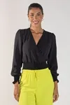 BLUSA DWZ MANGA LONGA TRASNPASSADA