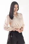 BLUSA DWZ MANGA LONGA TRASNPASSADA