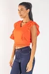 CROPPED DWZ BABADO NA MANGA BARRA RENDA