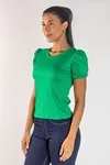 BLUSA DWZ MANGA BUFANTE CANELADA