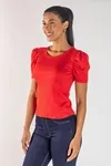 BLUSA DWZ MANGA BUFANTE CANELADA