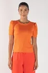 BLUSA DWZ MANGA BUFANTE CANELADA