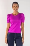 BLUSA DWZ MANGA BUFANTE CANELADA