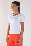 BLUSA DWZ MANGA BUFANTE CANELADA