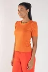 BLUSA DWZ MANGA BUFANTE CANELADA