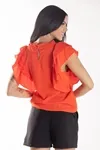 BLUSA DWZ MANGA BABADO COM LASE NA MANGA