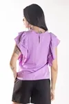 BLUSA DWZ MANGA BABADO COM LASE NA MANGA