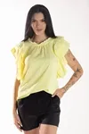 BLUSA DWZ MANGA BABADO COM LASE NA MANGA
