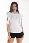 BLUSA DWZ MANGA BABADO COM LASE NA MANGA