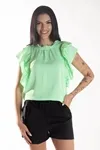 BLUSA DWZ MANGA BABADO COM LASE NA MANGA