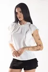 BLUSA DWZ MANGA BABADO COM LASE NA MANGA
