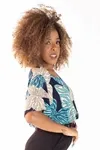 Cropped Dwz Estampado Com Elastico Na Cintura