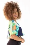 Cropped Dwz Estampado Com Elastico Na Cintura