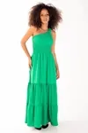 Vestido Dwz Lastex Liso Um Ombro Com Bojo