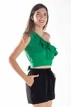 Cropped Dwz Um Ombro Babado