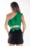 Cropped Dwz Um Ombro Babado