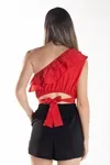 Cropped Dwz Um Ombro Babado