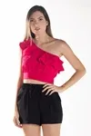 Cropped Dwz Um Ombro Babado
