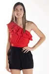 Cropped Dwz Um Ombro Babado