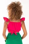 Cropped Dwz Babado Com Amarracao